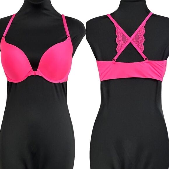 Victoria’s Secret VERY SEXY Push-up Bra in Size 34DD in Hot Peach/Pink Color - Picture 1 of 11